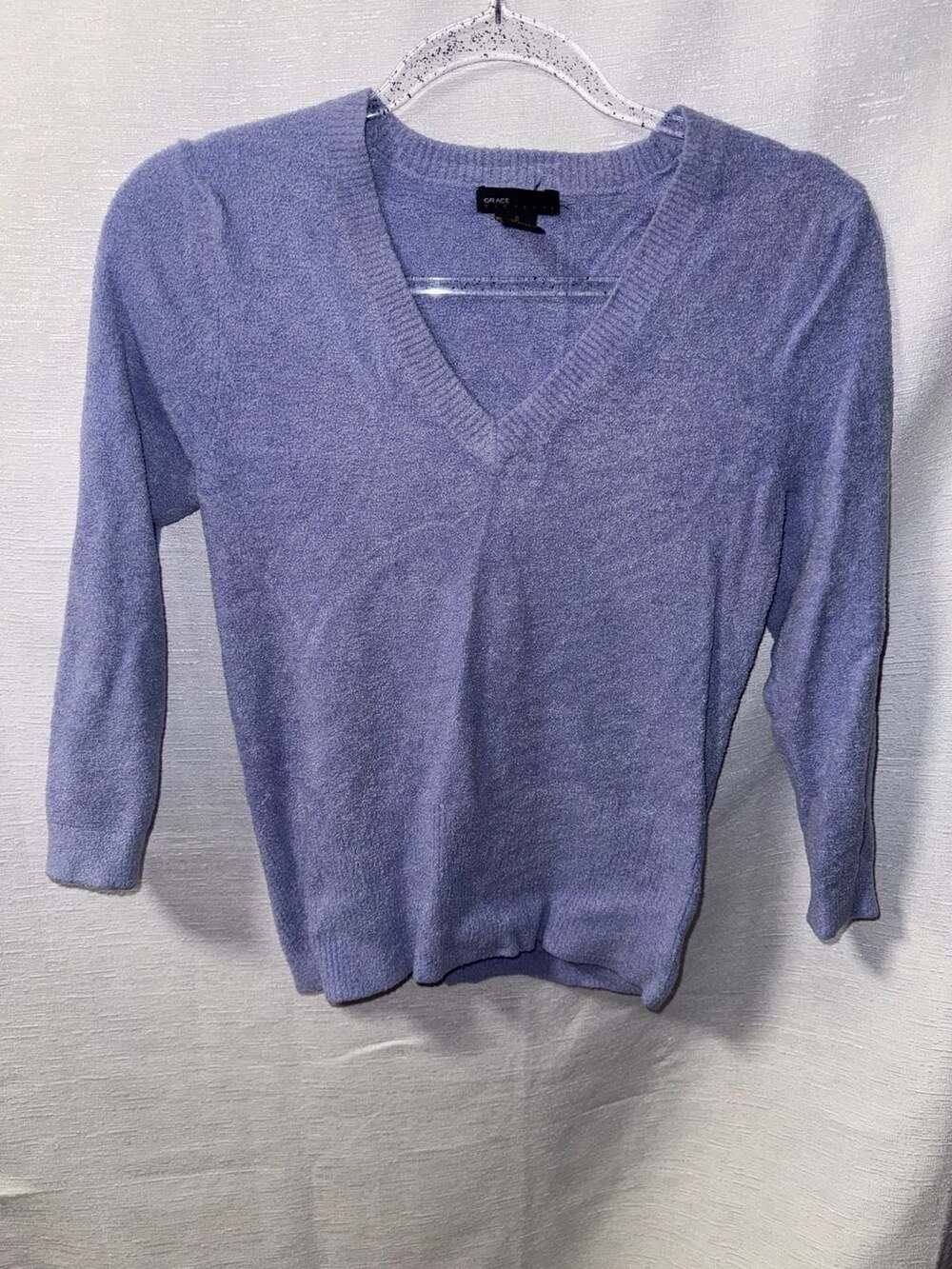 Grace Elements Women's Periwinkle V-Neck Sweater Size Small